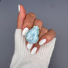 Larimar pear-shaped cuff ring