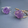 Purple amethyst hexagon cuff bracelet