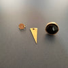 Black onyx studs with ear jacket
