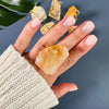 Golden healer faceted freeform chunky ring