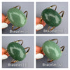 Green quartz oval cabochon cuff bracelet