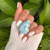 Larimar pear-shaped cuff ring