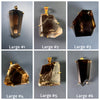Freeform faceted smoky quartz statement necklace