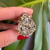 Pyrite teardrop ring