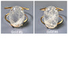 Medium oval crystal quartz cuff bracelet