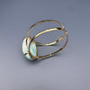 Larimar oval cabochon cuff bracelet