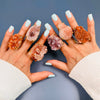 Druzy pink amethyst crystal cluster statement ring