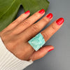 Freeform faceted amazonite ring