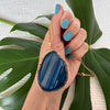 Blue agate slice pendant