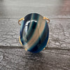 Blue agate oval cuff bracelet