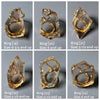 Chunky freeform faceted smoky quartz statement ring