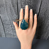 Blue agate pear cuff bracelet