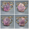 Amethyst freeform faceted cuff bracelet