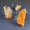 Chunky freeform faceted golden healer crystal cuff bracelet