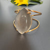 Clear crystal marquise gold cuff bracelet
