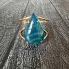 Blue agate pear cuff bracelet