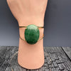 Green quartz oval cabochon cuff bracelet