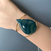 Blue agate pear cuff bracelet