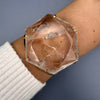 Large crystal hexagon cuff bracelet