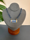 Blue kyanite connector beaded necklace