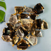 Freeform faceted smoky quartz statement necklace