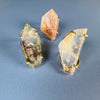 Freeform faceted chunky lodolite quartz crystal statement ring