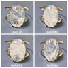 Medium oval crystal quartz cuff bracelet
