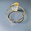 Golden healer freeform faceted cuff bracelet