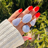 Blue lace agate mixed-shape cabochon rings