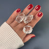 Medium chunky raw crystal statement ring