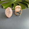Rose quartz marquise ring