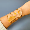 Golden healer freeform faceted cuff bracelet