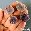 Double drop druzy amethyst dangle earrings