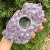 Druzy amethyst tea light candle holder