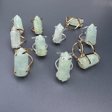 Aquamarine point ring