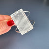 Medium faceted crystal rectangle cuff bracelet