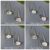 Raw crystal quartz threader earrings