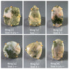 Moss agate mixed-shape cabochon rings