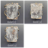 Large crystal smooth rectangle cabochon cuff bracelet