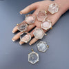 Crystal hexagon pendant