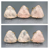 Rose quartz puffy triangle ring