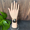 Freeform faceted bulky smoky quartz cuff bracelet