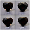 Black obsidian faceted heart ring