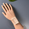 Large faceted crystal rectangle cuff bracelet