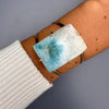 Larimar rectangle cabochon cuff bracelet