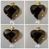 Black obsidian faceted heart pendant