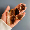 Freeform faceted smoky quartz statement necklace