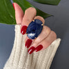 Sodalite oval cabochon ring