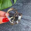 Freeform faceted smoky quartz cuff bracelet
