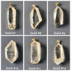 Freeform faceted lemurian crystal pendant